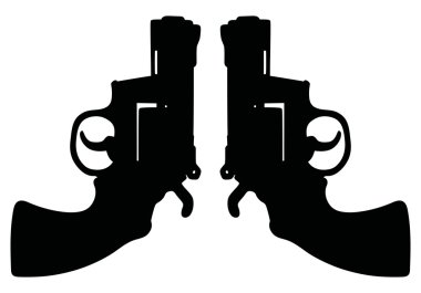 İki siyah kısa revolverler