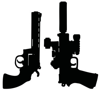 İki siyah ağır tabanca