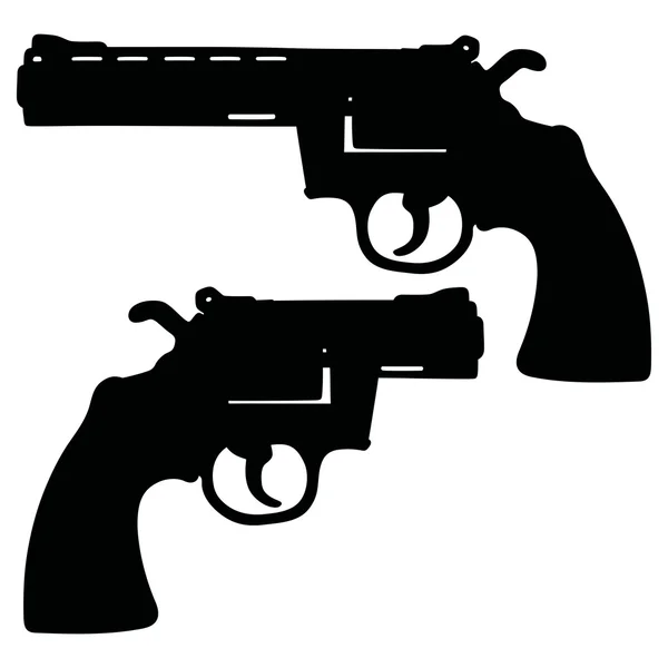 Krátké a dlouhé revolvery — Stockový vektor