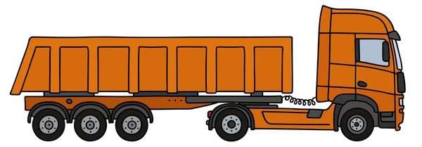 Orange tipper semitrailer — Stock vektor