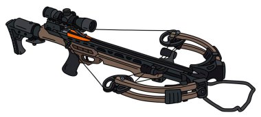 The vectorized hand drawing of a modern sand sport crossbow clipart