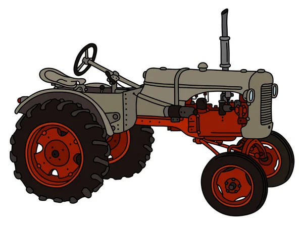 Dibujo Vectorizado Mano Tractor Arena Vintage — Vector de stock