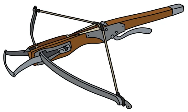 Vectorized Hand Drawing Historical Wooden Crossbow Vector Graphics