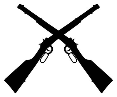 İki Winchester tüfeğinin siyah siluetleri.