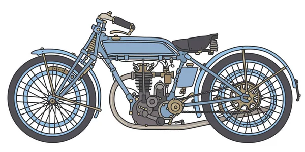 Dibujo Mano Una Motocicleta Azul Claro Vintage — Archivo Imágenes Vectoriales