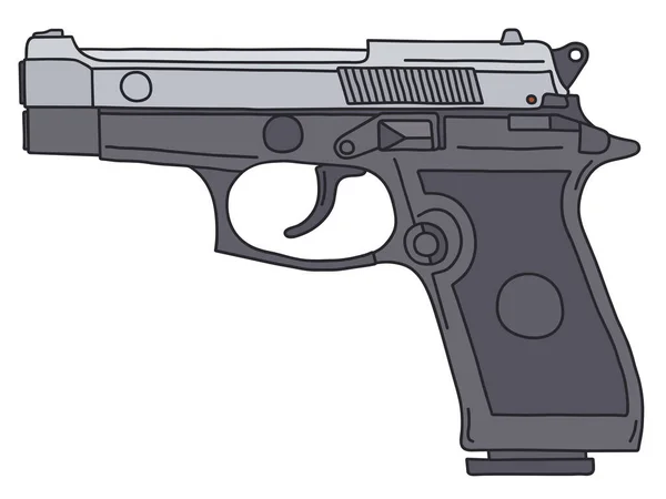 Dibujo Vectorizado Mano Una Pistola Acero Negro Ligero Reciente Vectores De Stock Sin Royalties Gratis