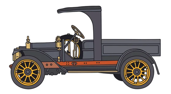 Vectorized Hand Drawing Vintage Dark Lorry Truck — ストックベクタ