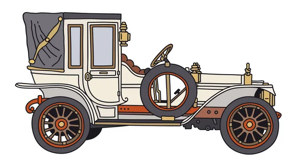 Disegno Mano Vettorializzato Una Limousine Bianca Vintage — Vettoriale Stock