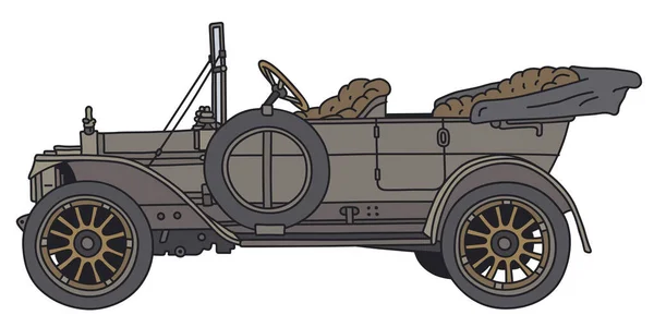 Dibujo Vectorizado Mano Coche Militar Caqui Vintage — Archivo Imágenes Vectoriales