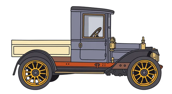 Рука Приманка Старовинної Вантажівки Синього Кремового Вантажівки — стоковий вектор