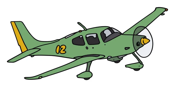 Groene propeller vliegtuig — Stockvector