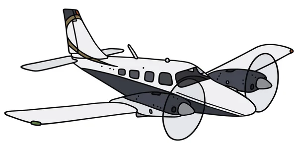 Twin engine airplane — Stock Vector