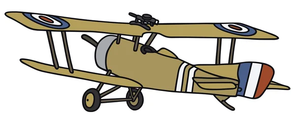 ヴィンテージの軍の複葉機 — ストックベクタ