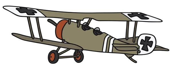 ヴィンテージ ドイツ複葉機 — ストックベクタ