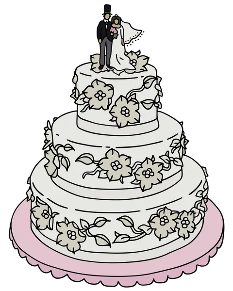 Bride cake — Stock Vector