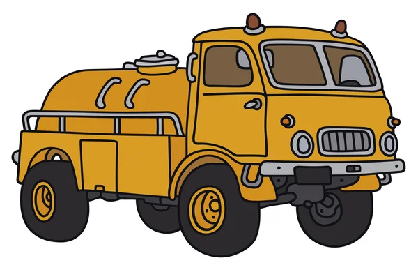 Oude kleine terrein tankwagen — Stockvector