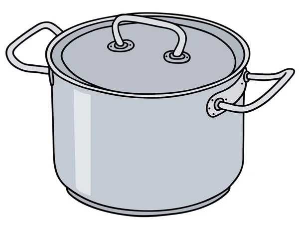 Olla de acero inoxidable — Vector de stock