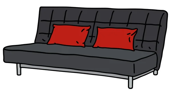 Sofá negro — Vector de stock