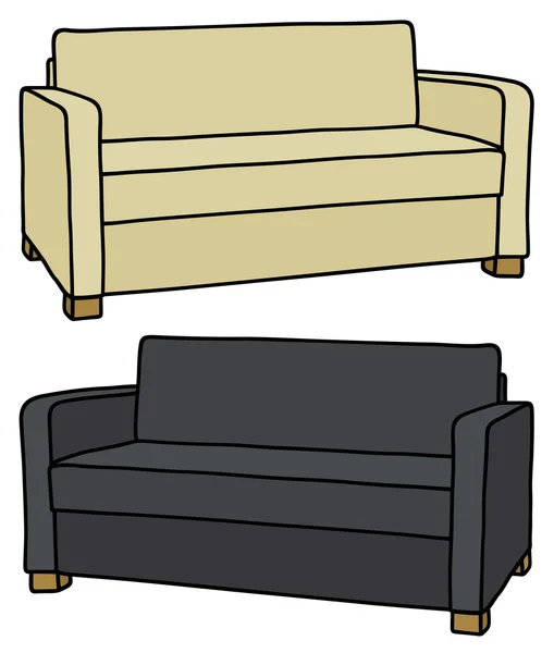 Lichte en donkere sofa — Stockvector