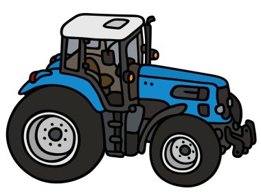 Blue tractor clipart