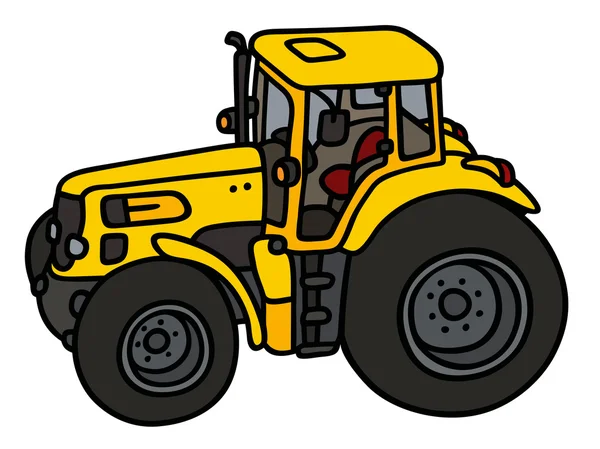 Tractor amarillo — Vector de stock