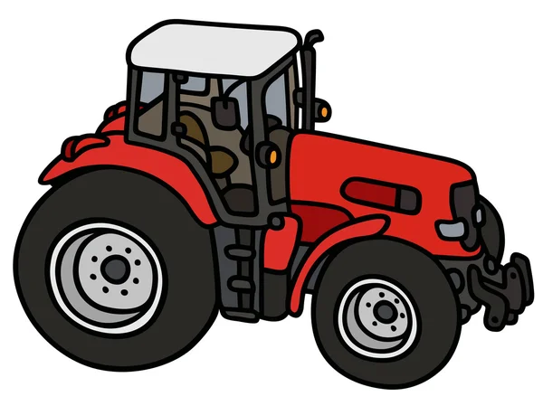 Piros traktor — Stock Vector