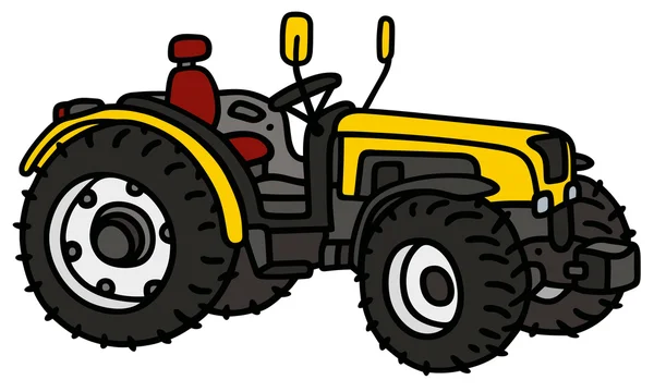 Tractor pequeño amarillo — Vector de stock