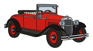 Vintage kırmızı cabriolet