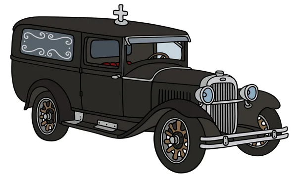 Vintage coche funerario — Vector de stock