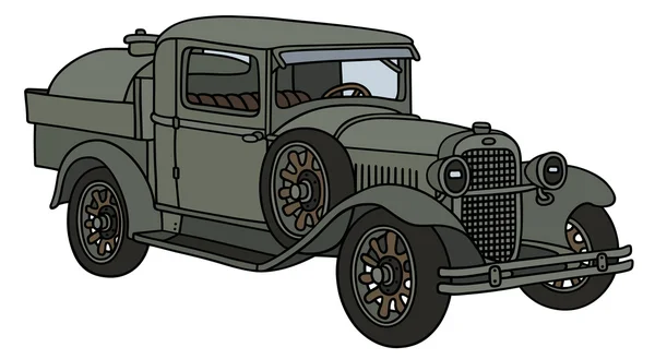 Vintage military tank truck — Stock Vector