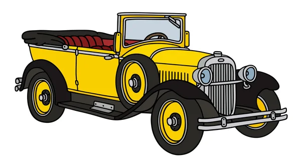 Cabriolet jaune vintage — Image vectorielle