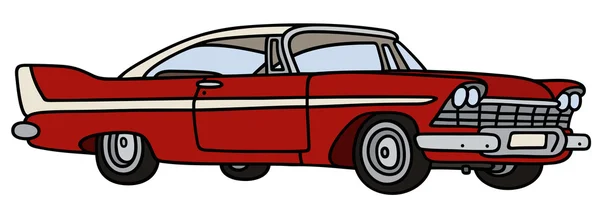 Coche rojo clásico — Vector de stock