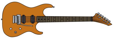 Turuncu elektro gitar