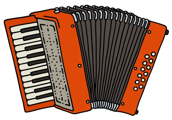 Red accordion — Stock Vector