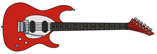 Gitar listrik merah - Stok Vektor