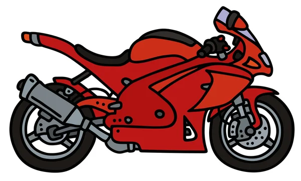 Rotes Motorrad — Stockvektor