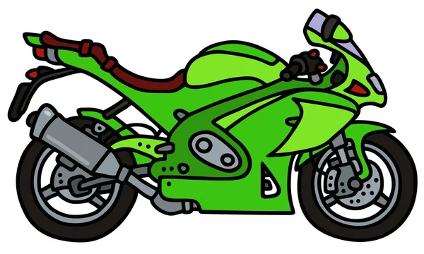 Motocicleta verde — Vetor de Stock