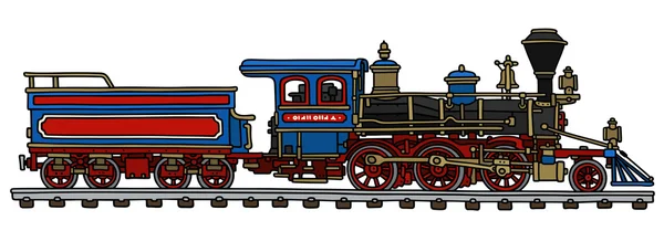 Antigua locomotora de vapor americana — Vector de stock