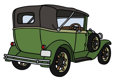 Vintage yeşil cabriolet