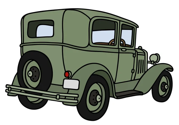 Vintage green sedan — Stock Vector