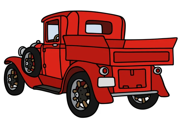 Vintage rode kleine vrachtwagen — Stockvector