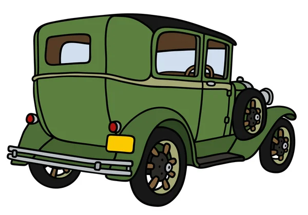 Vintage coche verde — Vector de stock