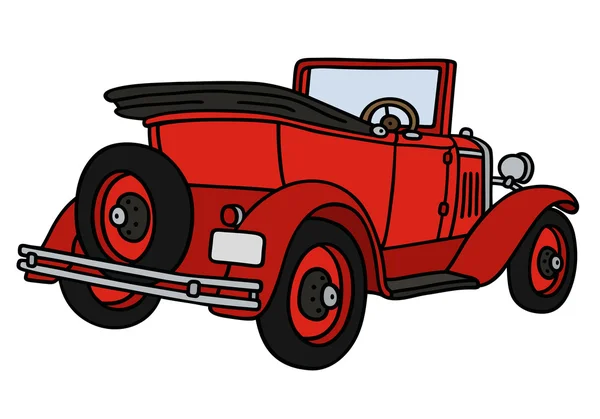 Vintage red cabriolet — Stock Vector