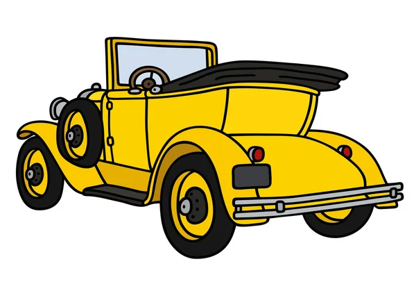 Cabriolet amarelo vintage —  Vetores de Stock