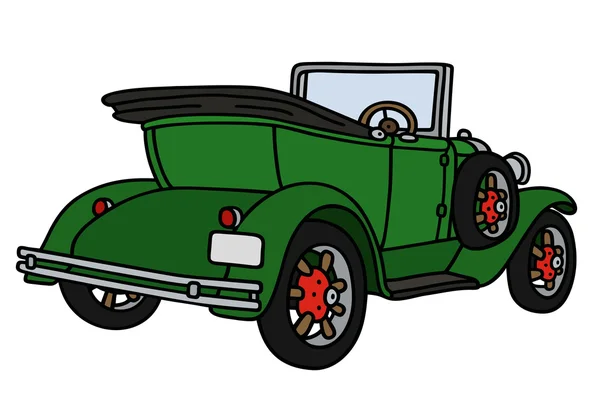 Vintage green cabriolet — Stock Vector