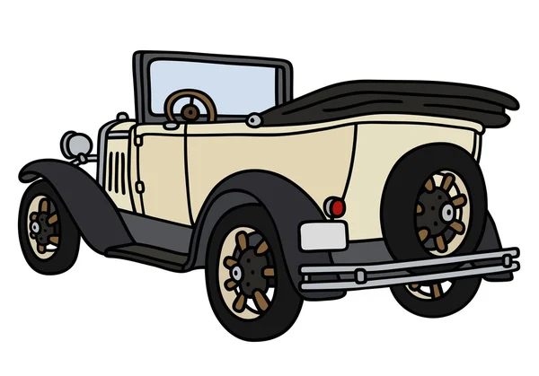 Vintage cream cabriolet — Stock Vector