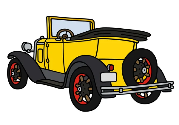 Cabriolet jaune vintage — Image vectorielle