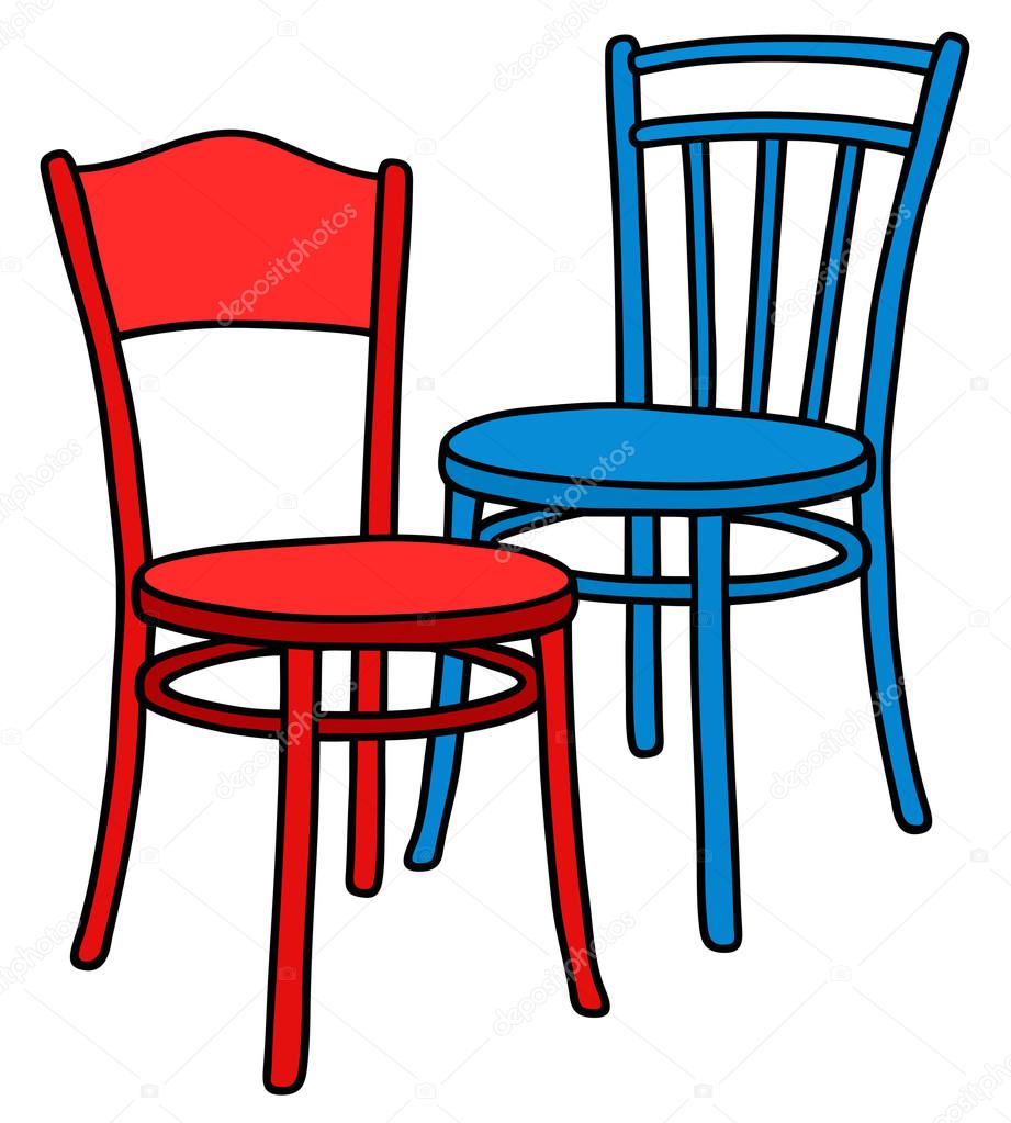 Classic red and blue chairs