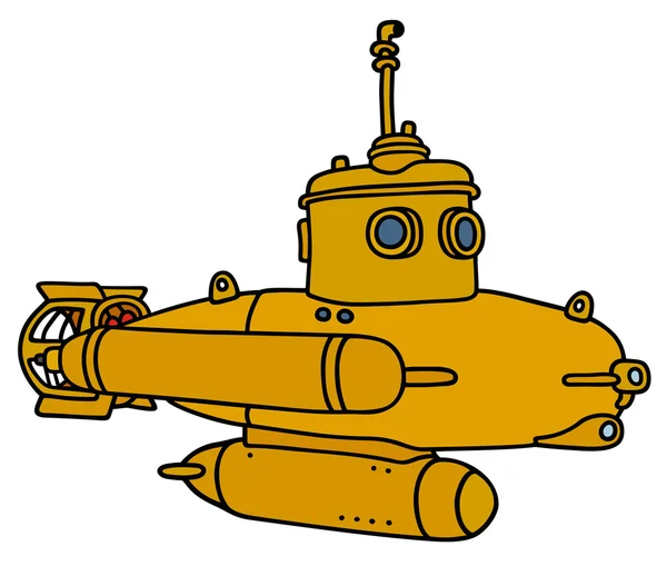 Submarino amarillo pequeño — Vector de stock