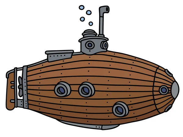 Stará dřevěná ponorka — Stockový vektor